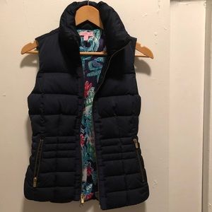 Navy Lilly Pulitzer Puffy Zipper Vest